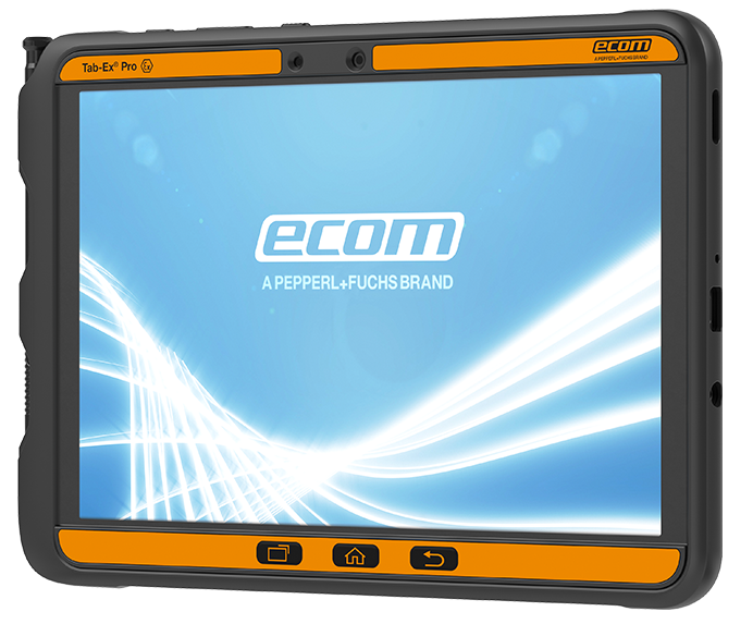 Ecom Tab-Ex Pro site view on white background intrinsically safe android tablet