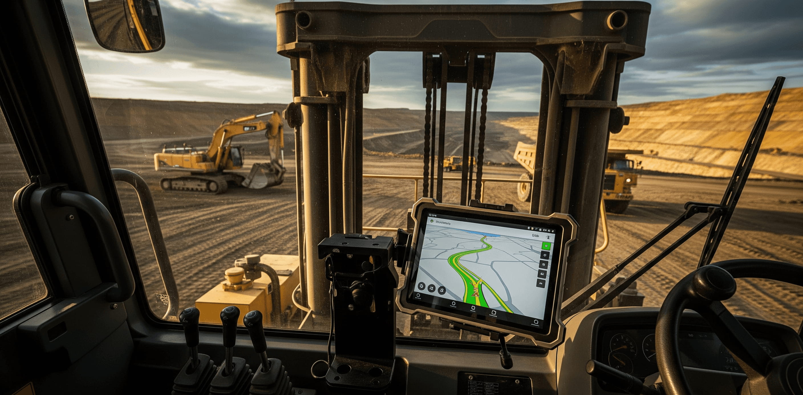Heavy-duty iPad car mount installed in commercial fleet vehicle