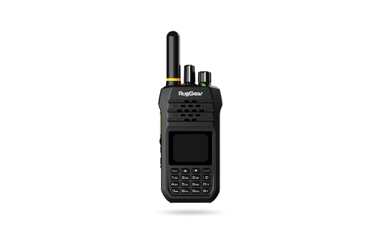 RugGear RG190 handheld 4G cellular radio with dual rotary knobs