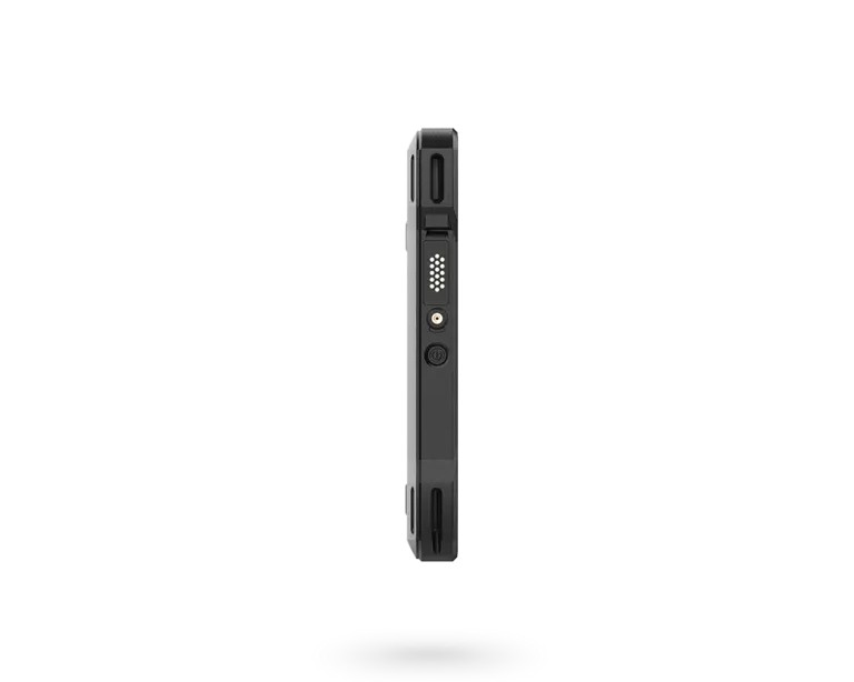 Left side view of the RugGear RG940 showing the customised function button and volume controls.