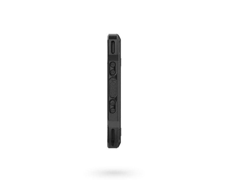 Right side view of the RugGear RG940 showing the 16-pin peripheral interface and card access door.