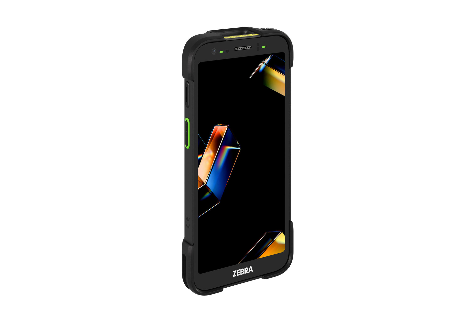 Rear view of Zebra TC701 showing hot-swappable battery housing and camera flash assembly