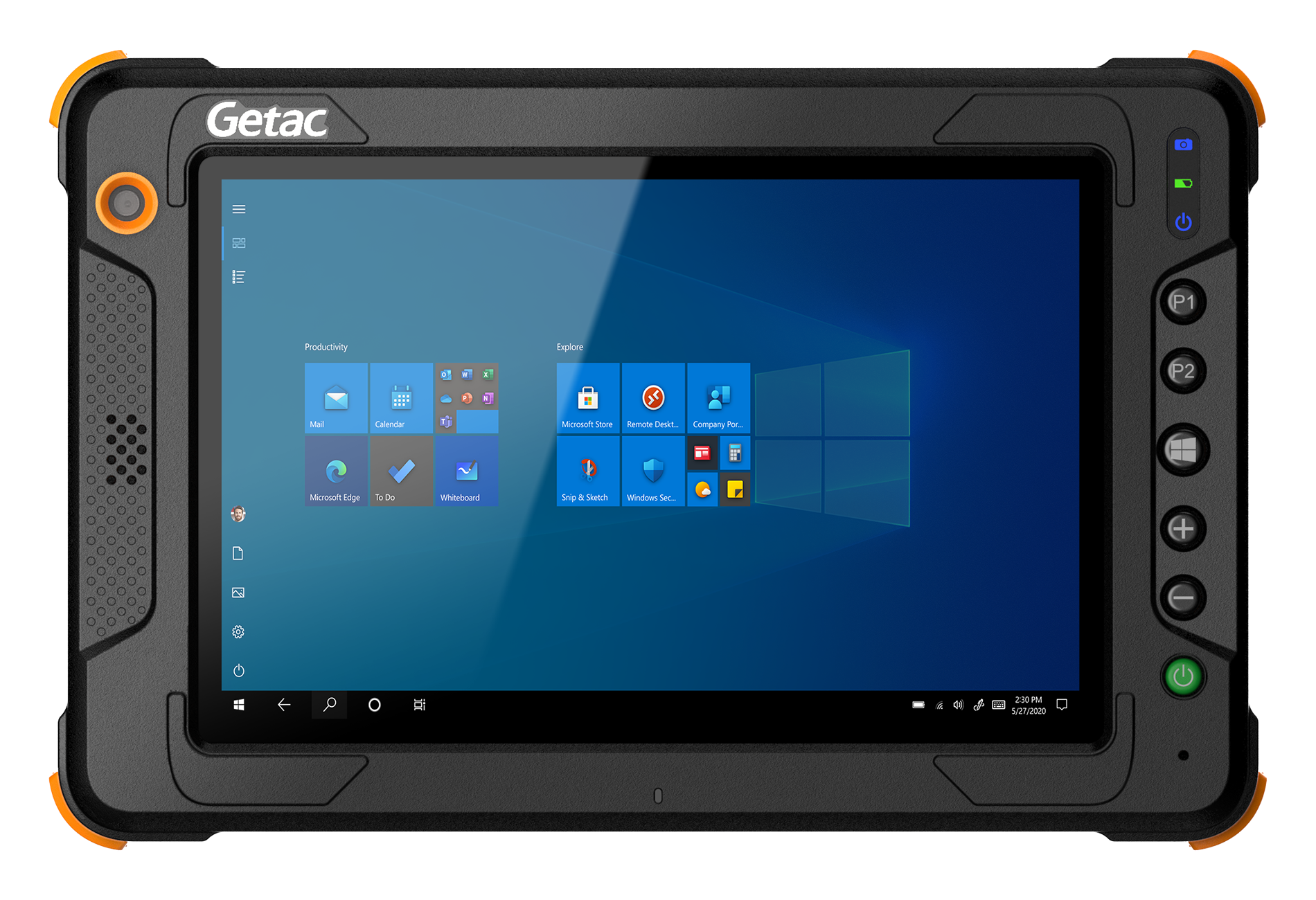 Getac EX80 ATEX IECEx Rugged Tablet on white background
