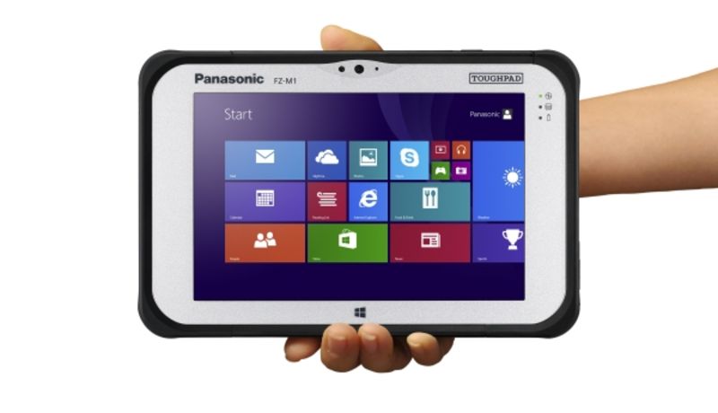 The Panasonic Toughpad FZ-M1 7-inch Windows Rugged Tablet on white background