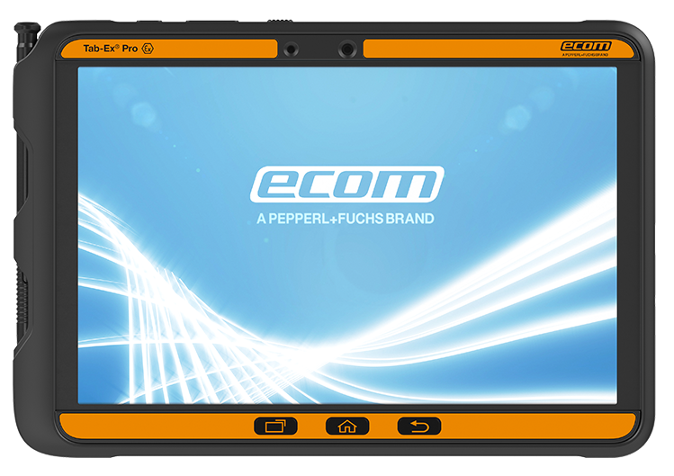 Ecom Tab-Ex? Pro DZ2 android rugged tablet on white background , intrinsically safe tablet