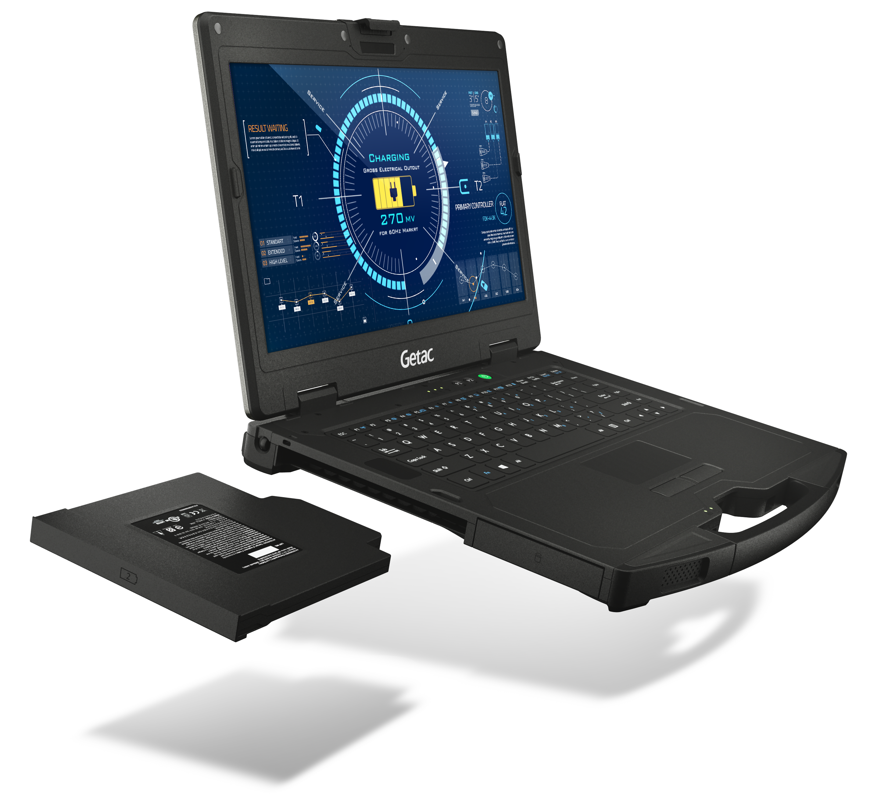 Getac S410 rugged laptop with hot-swappable battery